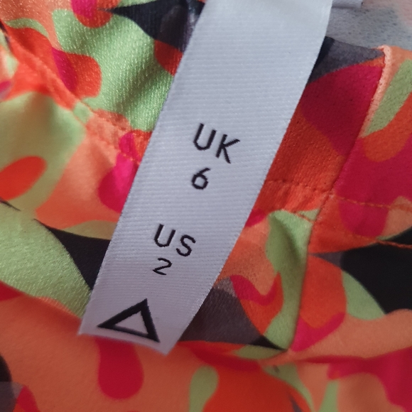 AQUA gym leggings orange multi Geometric Abstract Print 6 uk 24" waist - Picture 6 of 7